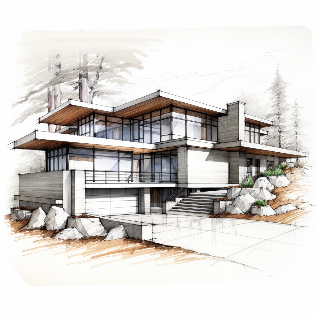 Скетч-проєкт сучасного житлового будинку