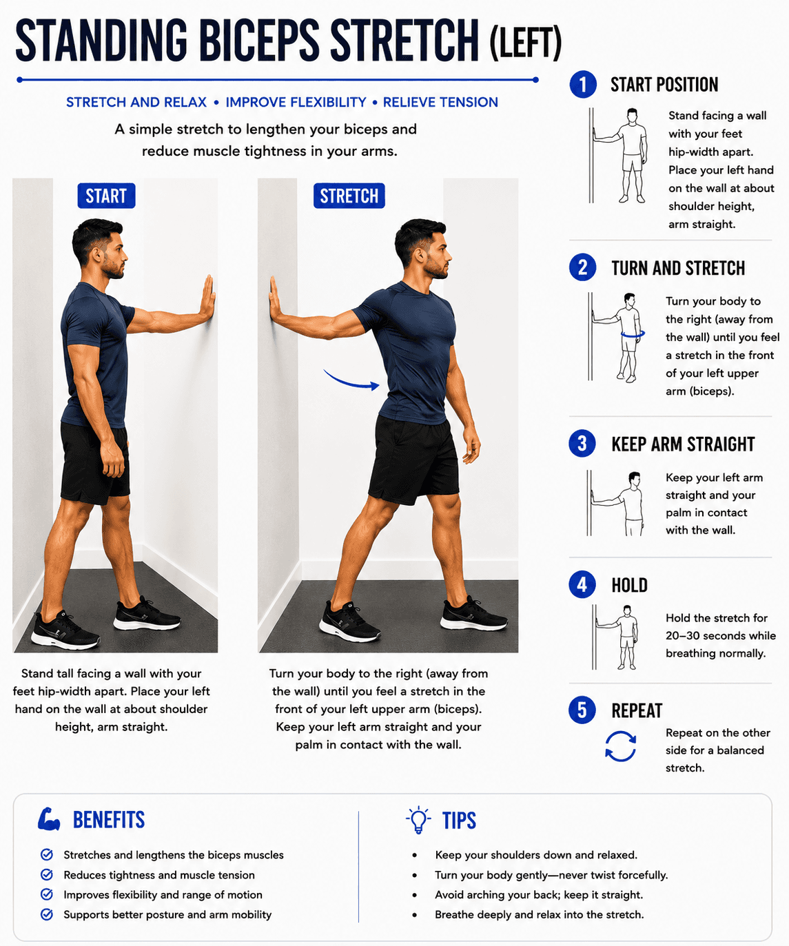 Standing Biceps Stretch Left Exercise