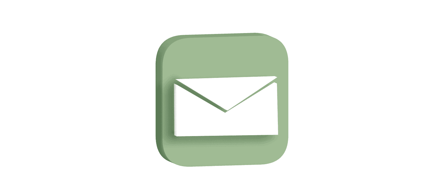 A green, 3d email icon