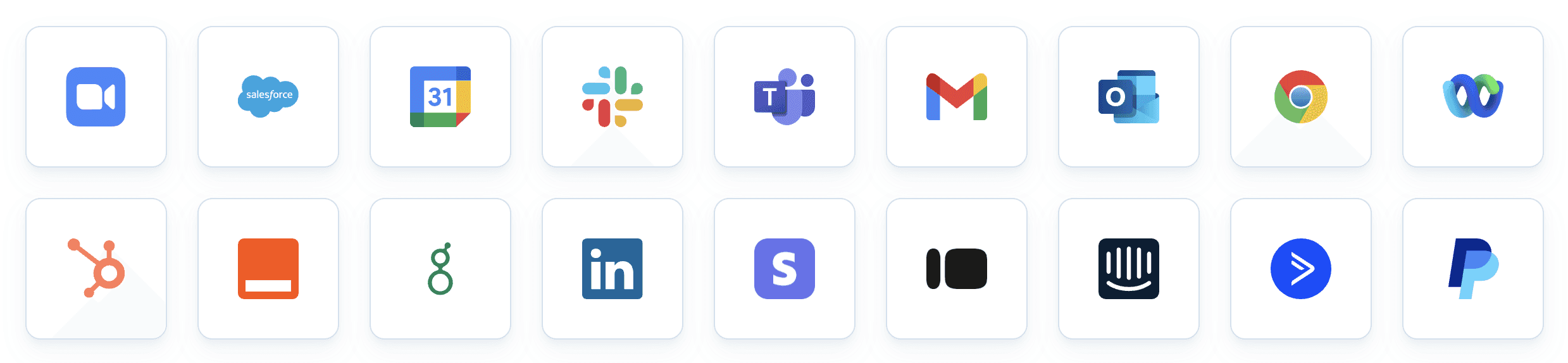 Symbolische Darstellung von Calendly‑Integrationen mit Google, Slack und Videokonferenz‑Tools.