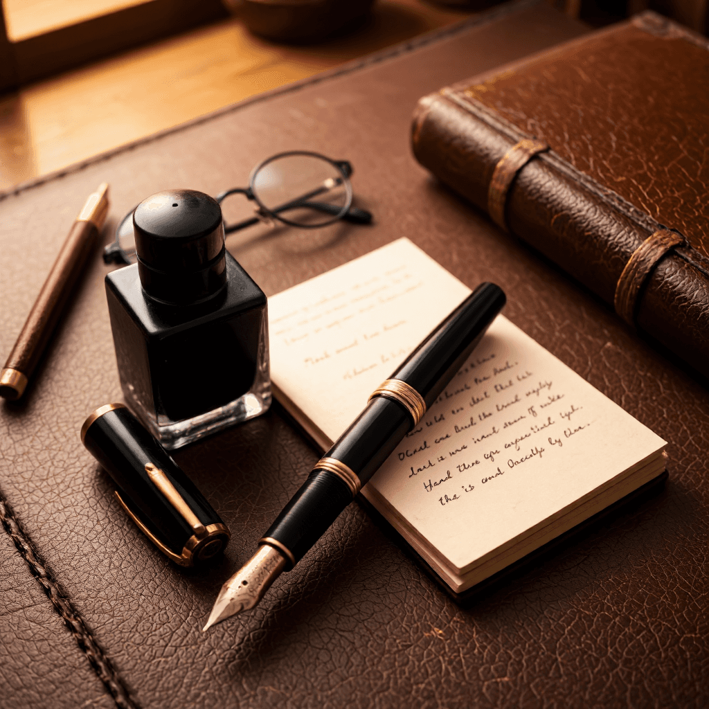 product photography of writing accessories