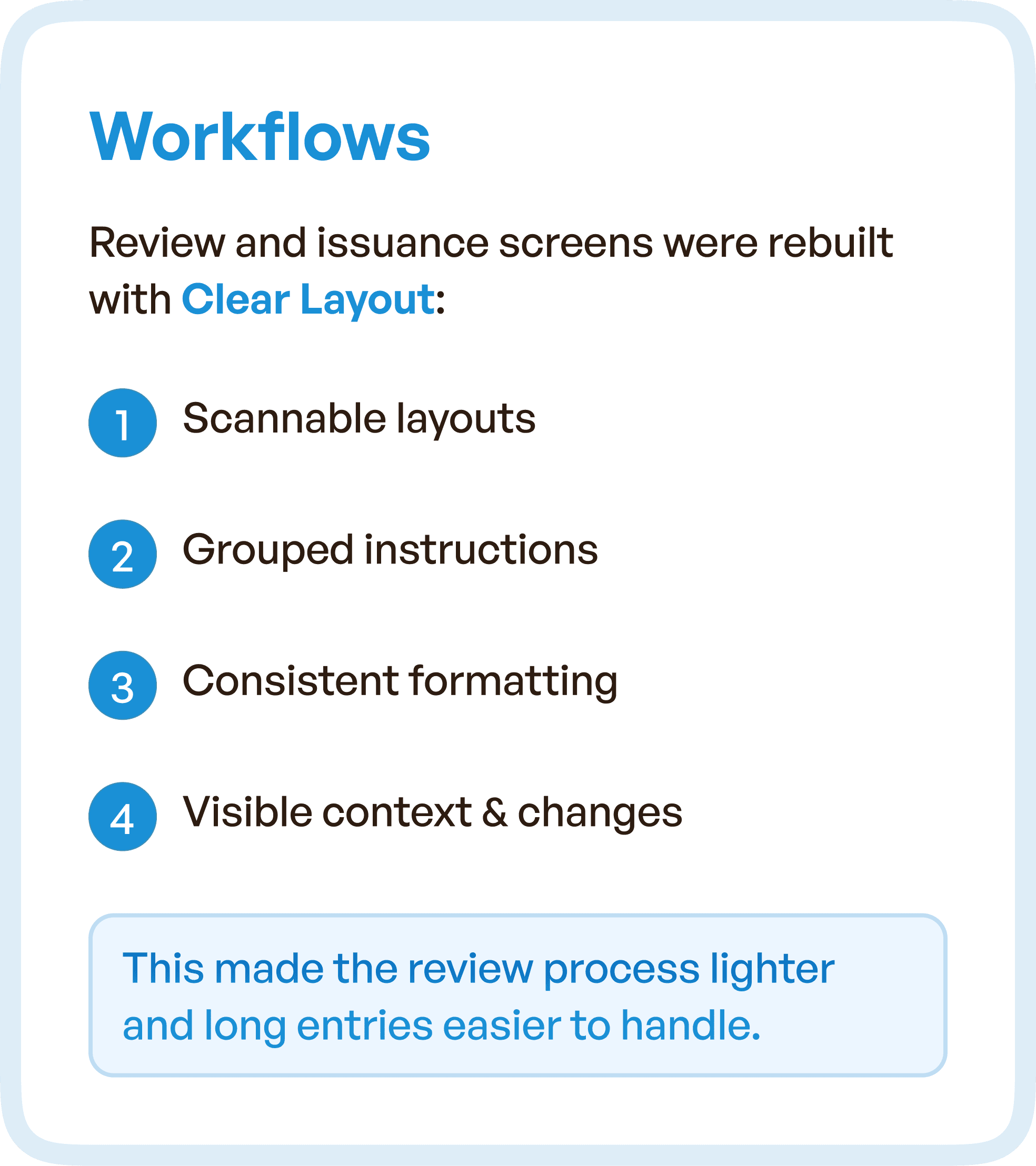 Simplifying Review and Issuance Workflows points