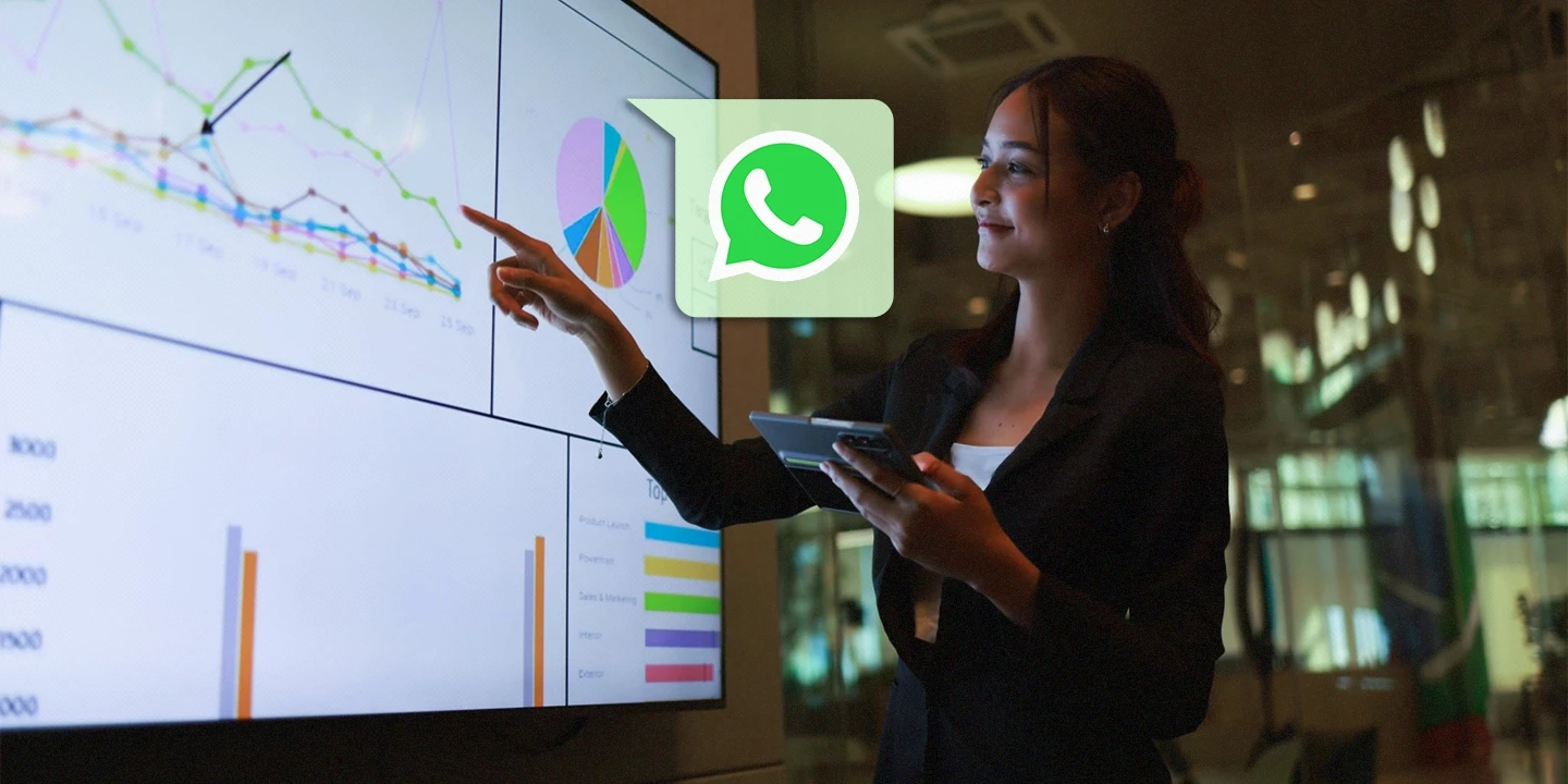 Gestora analisando dados conversacionais do extraídos do WhatsApp