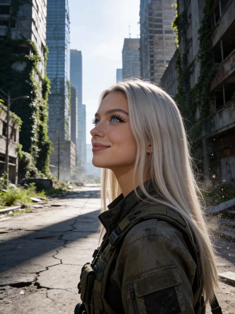 Post-apocalyptic cinematic city scene generated by Kling o1