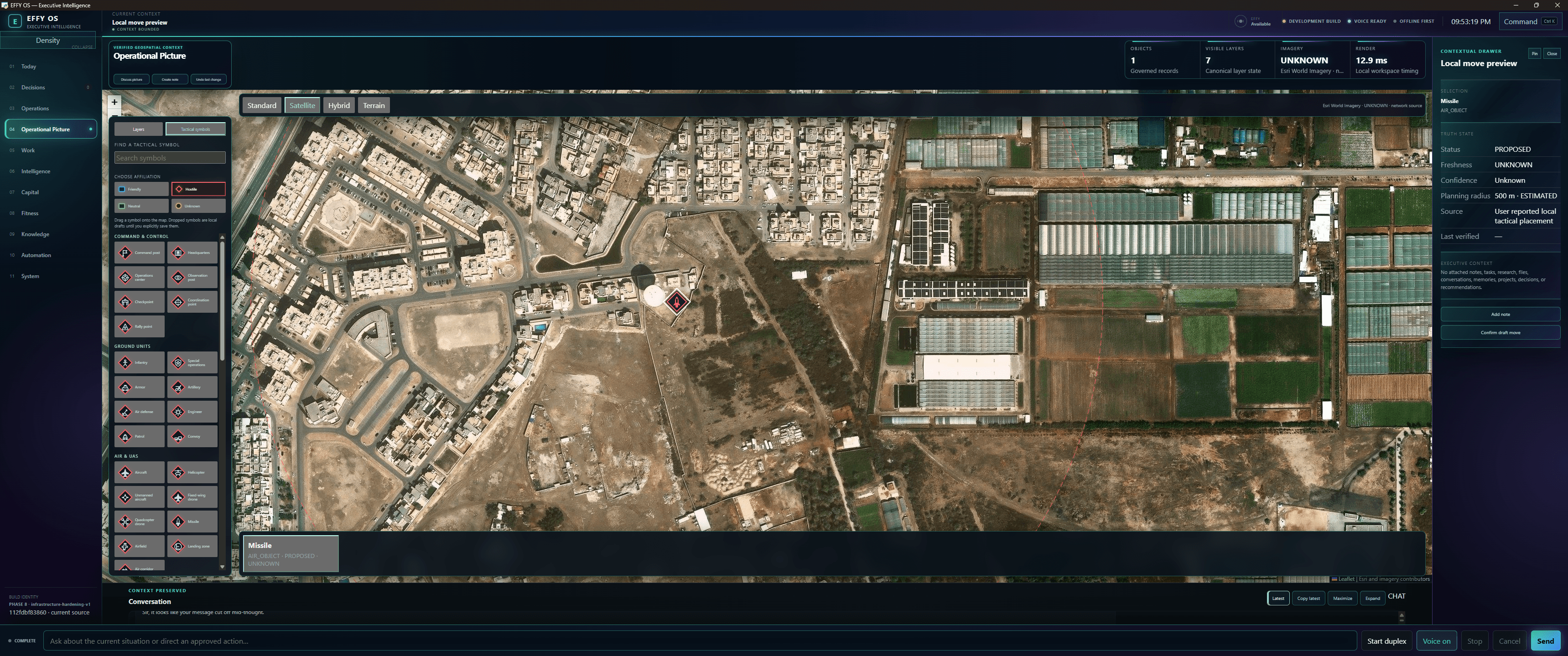 EFFY Operational Picture interface
