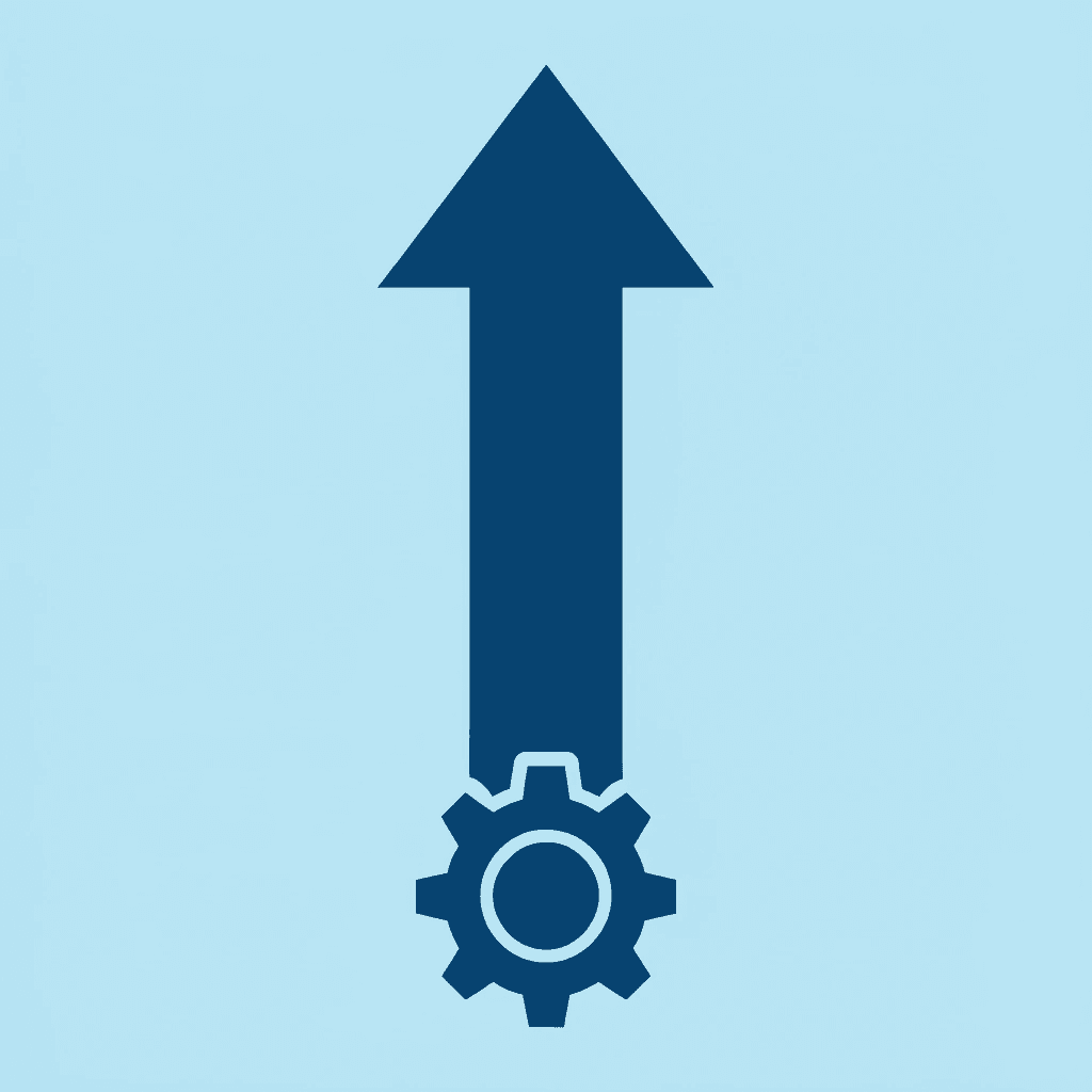 Upward arrow showing growth and improvement in drafting speed and efficiency