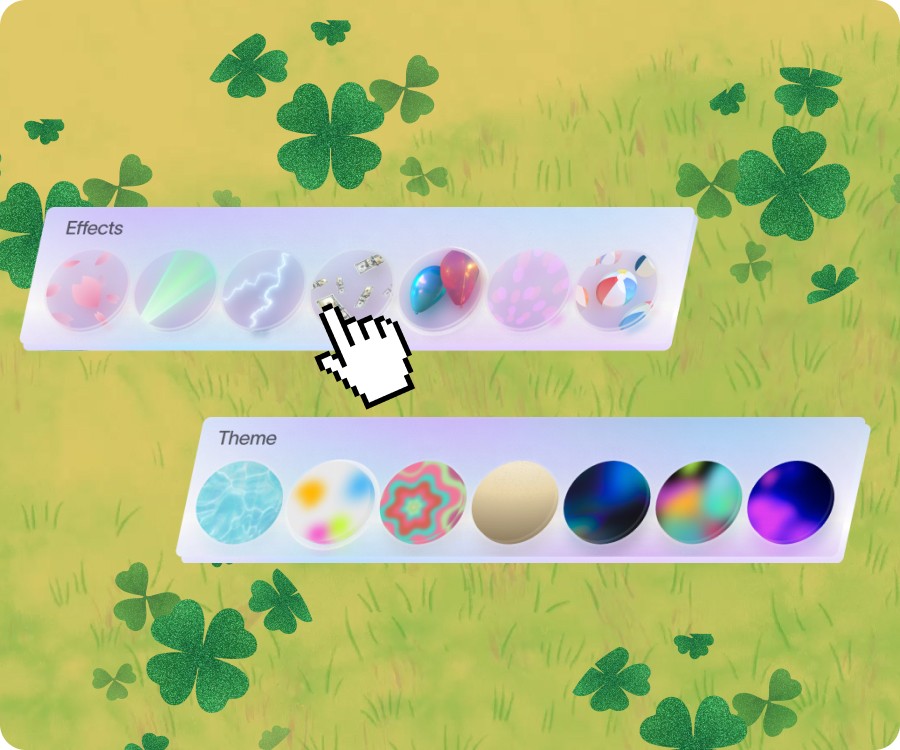 Customizable themes and effects for party invites