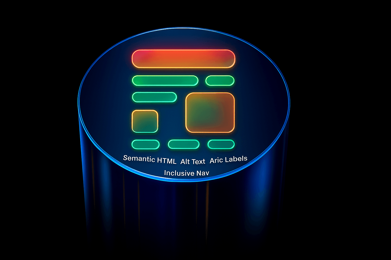 Dashboard showing accessibility testing tools measuring cognitive load and inclusive UI patterns.