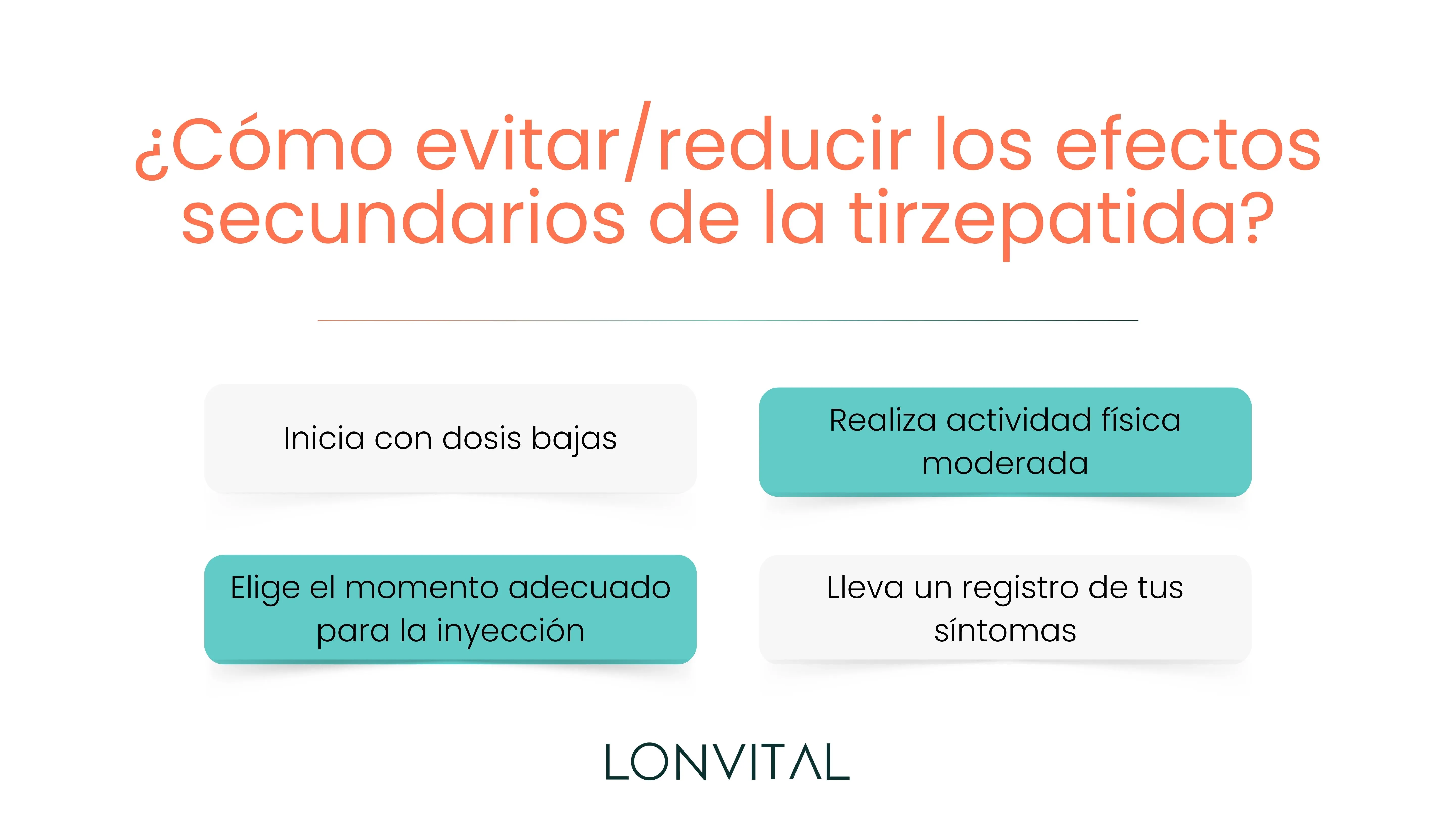 ¿Cómo evitar/reducir los efectos secundarios de la tirzepatida?