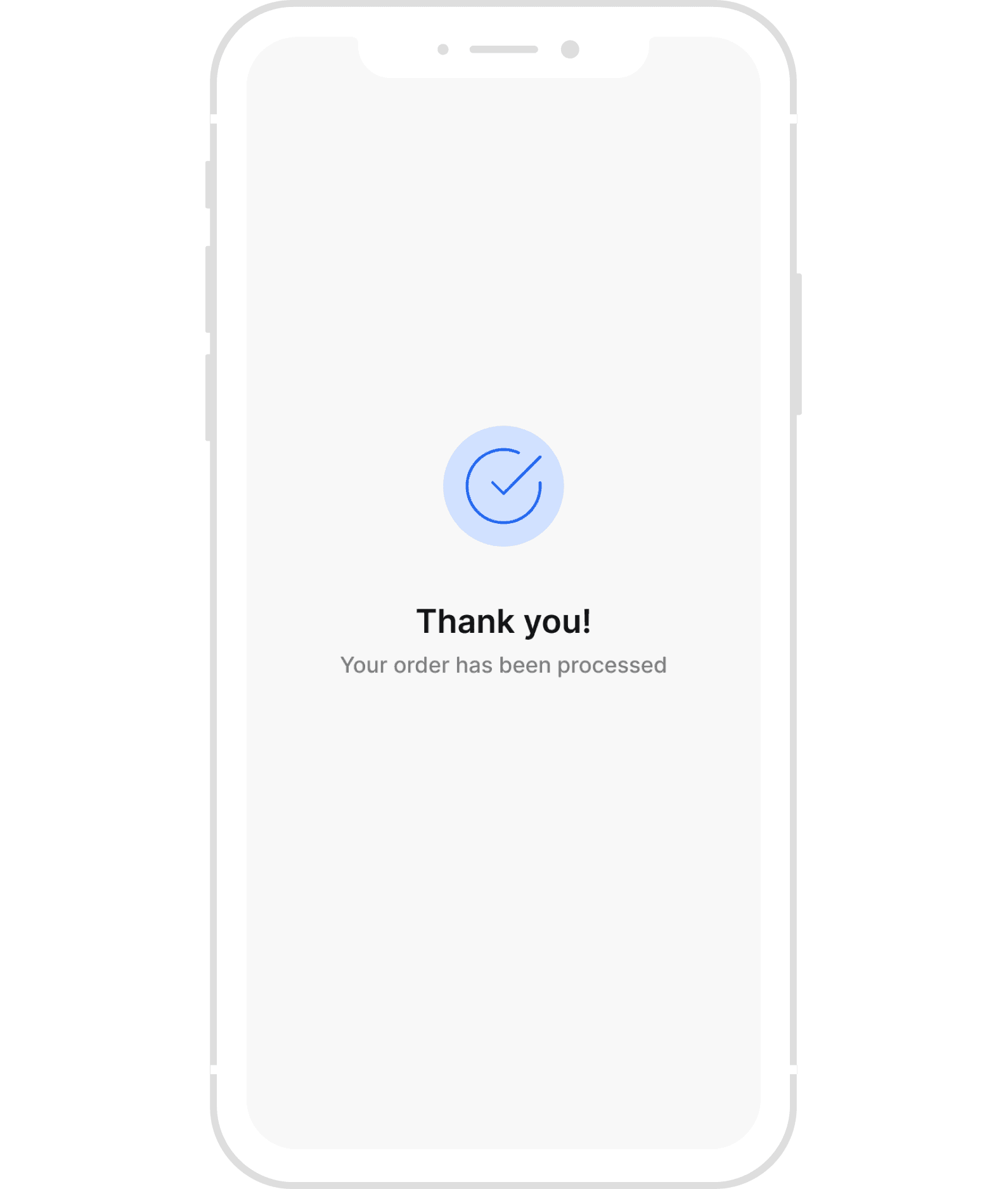 Payment success screen