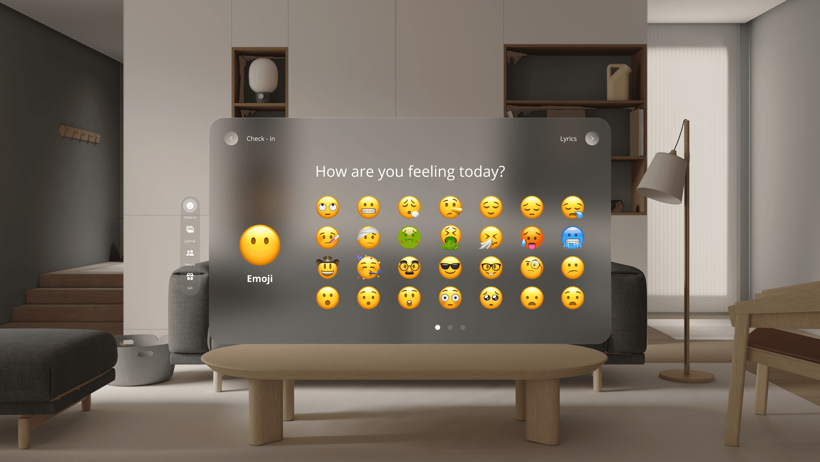 emoji set on Vision Pro interface