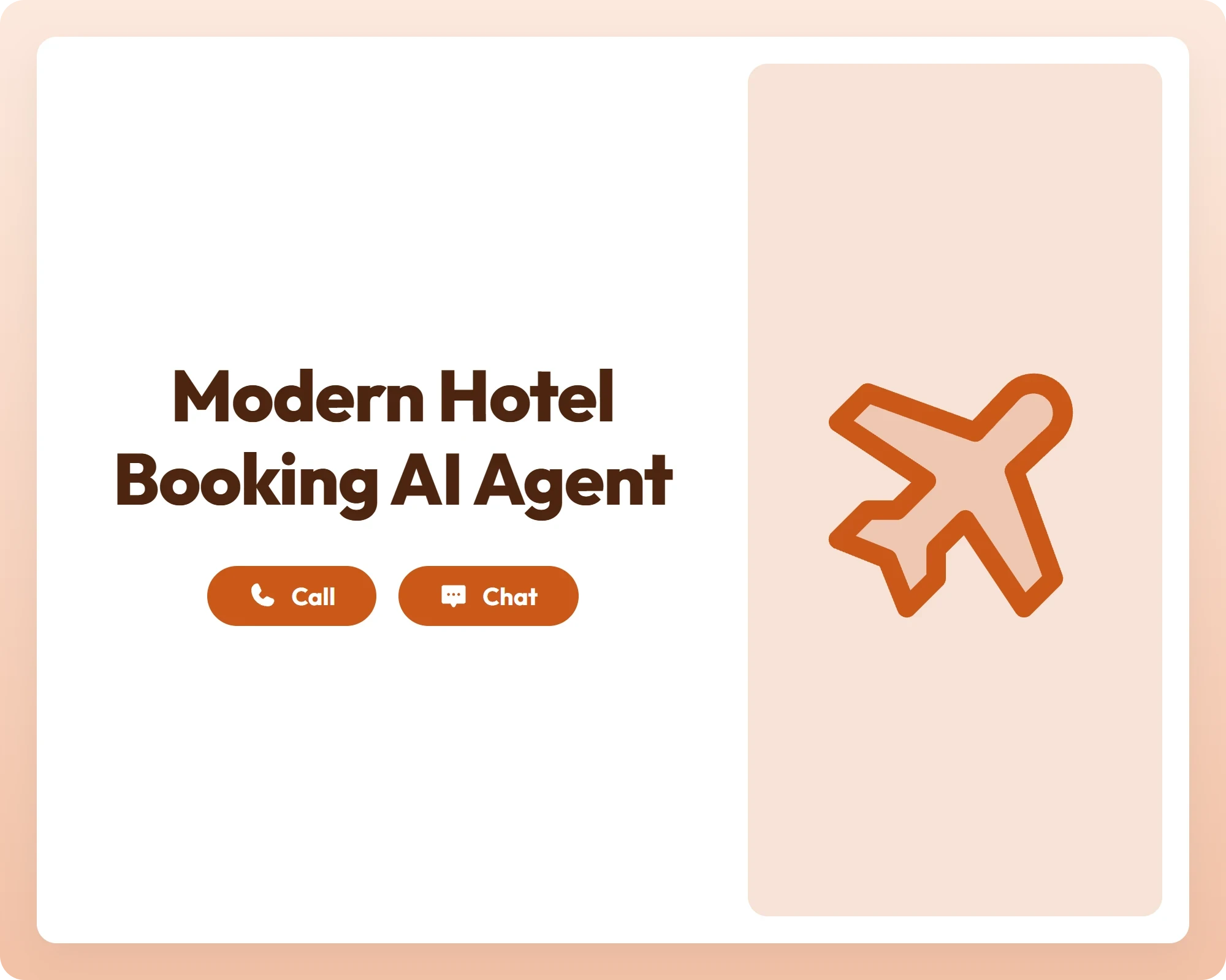 modern hotel booking ai agent supports call and chat with travel planning tools
