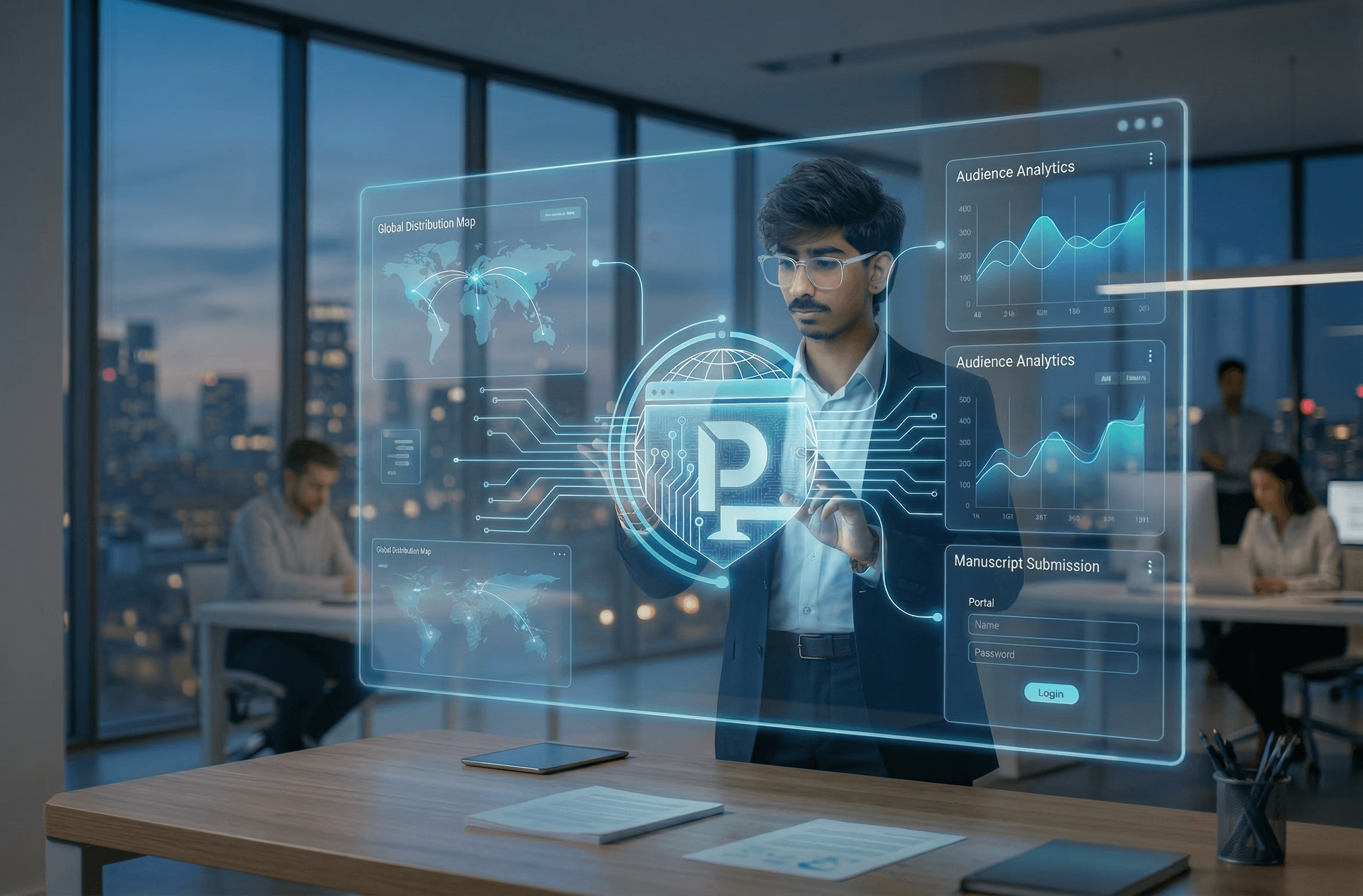 AI in business - a concept image showcasing the integration of artificial intelligence in various business operations.