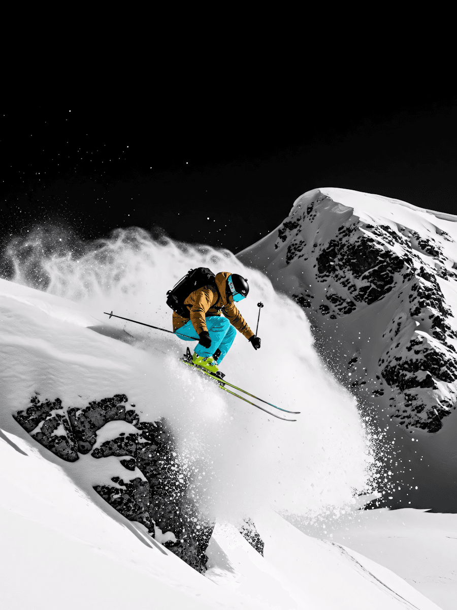 Skier On Steep Mountain