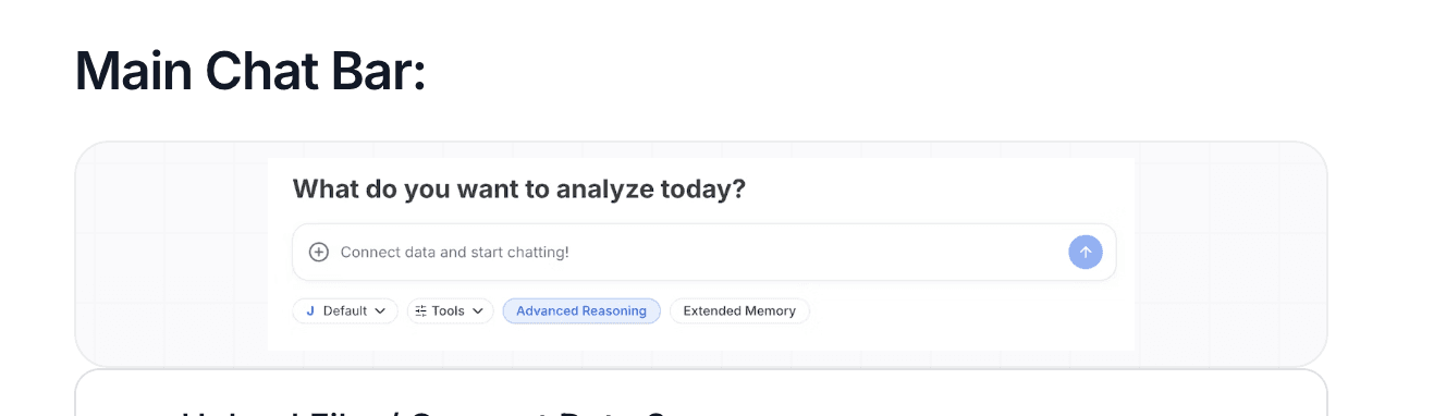 Julius AI main chat interface for natural language data analysis and advanced reasoning