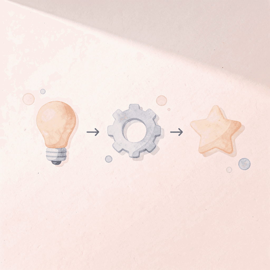 Three connected icons showing diagnostic process flow