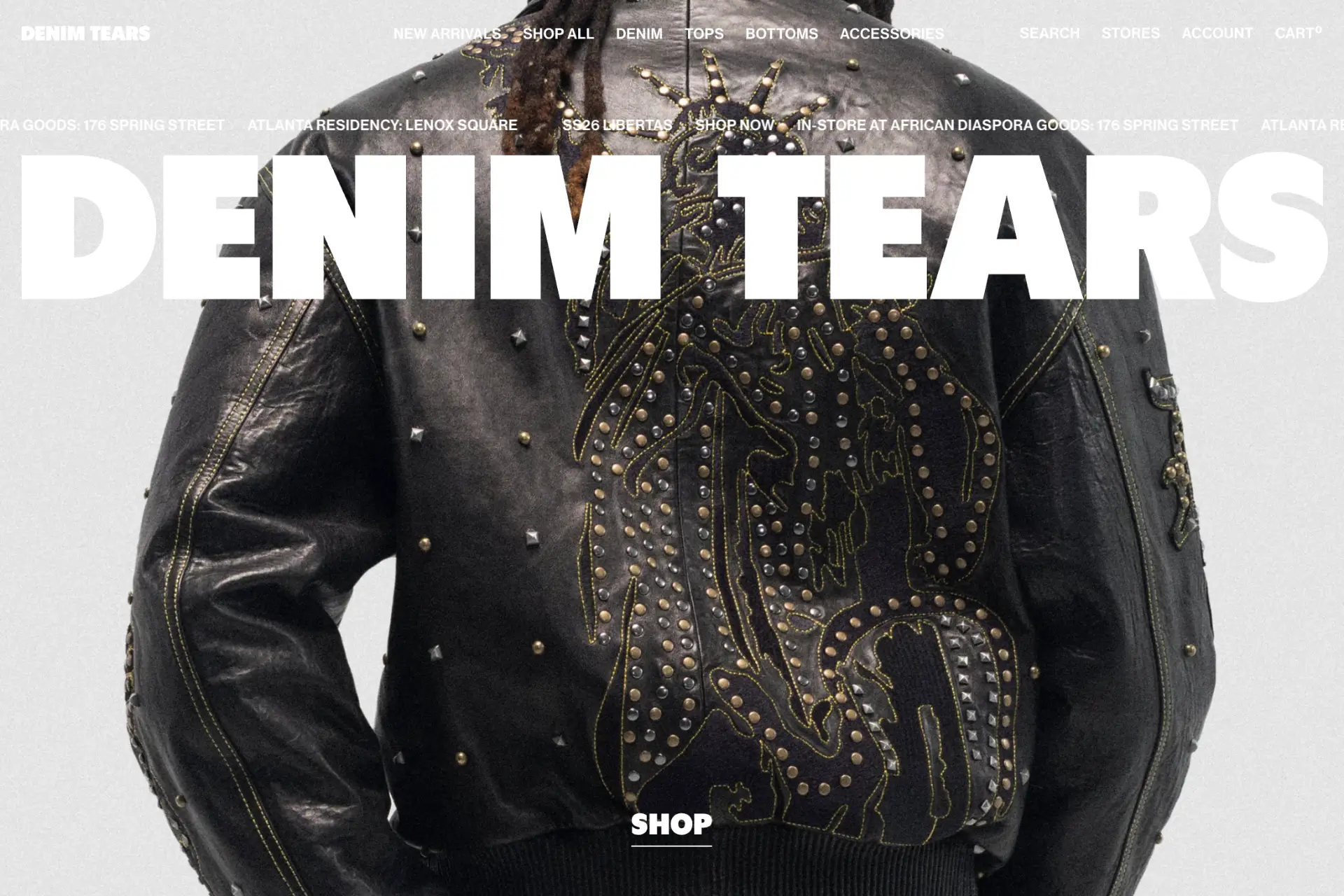 Screenshot of Denim Tears website