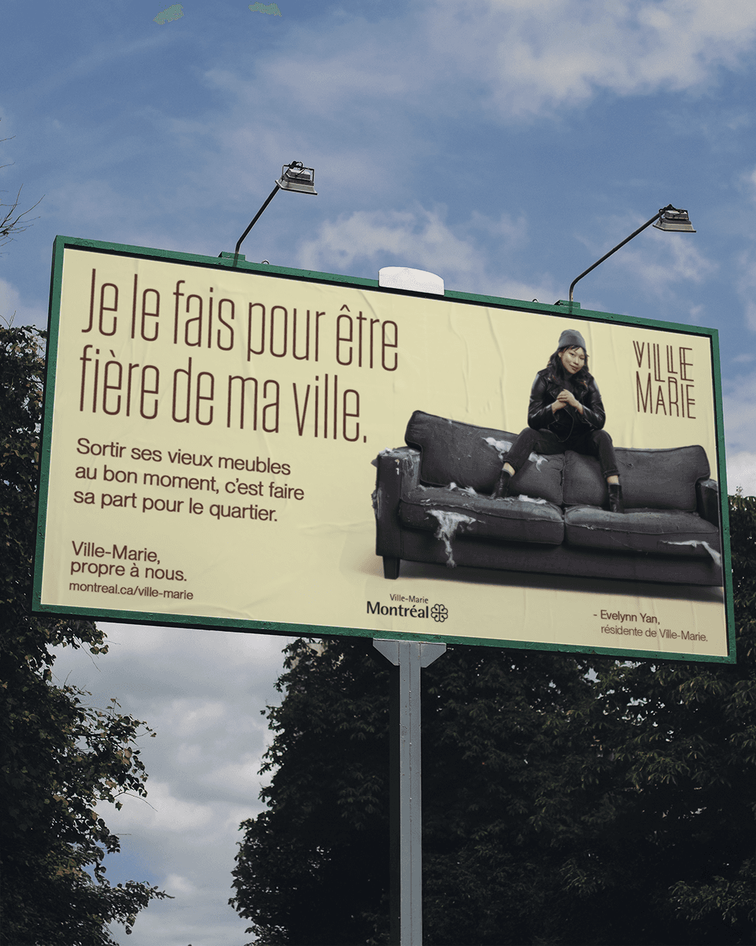 Streetside billboard with flyposters of the Batch.Works brand and illustrations