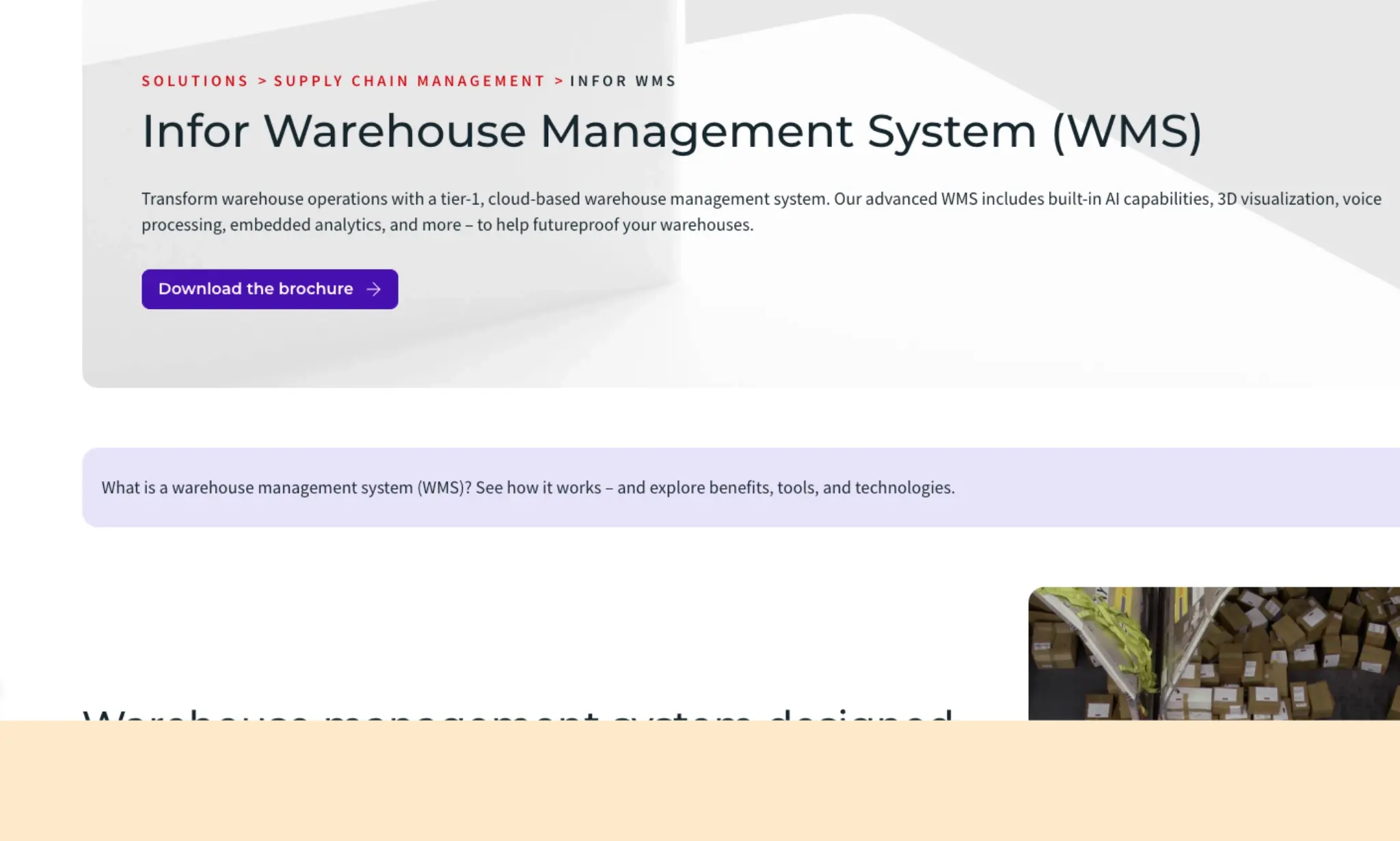 Infor Warehouse Management Systems