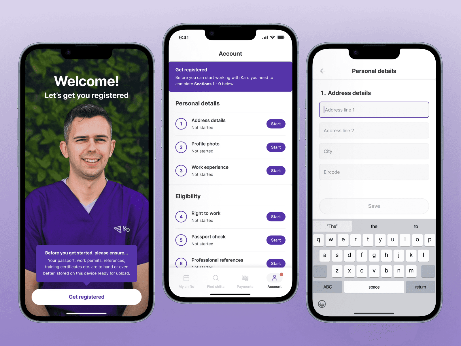Tablet showing Bloomy UI