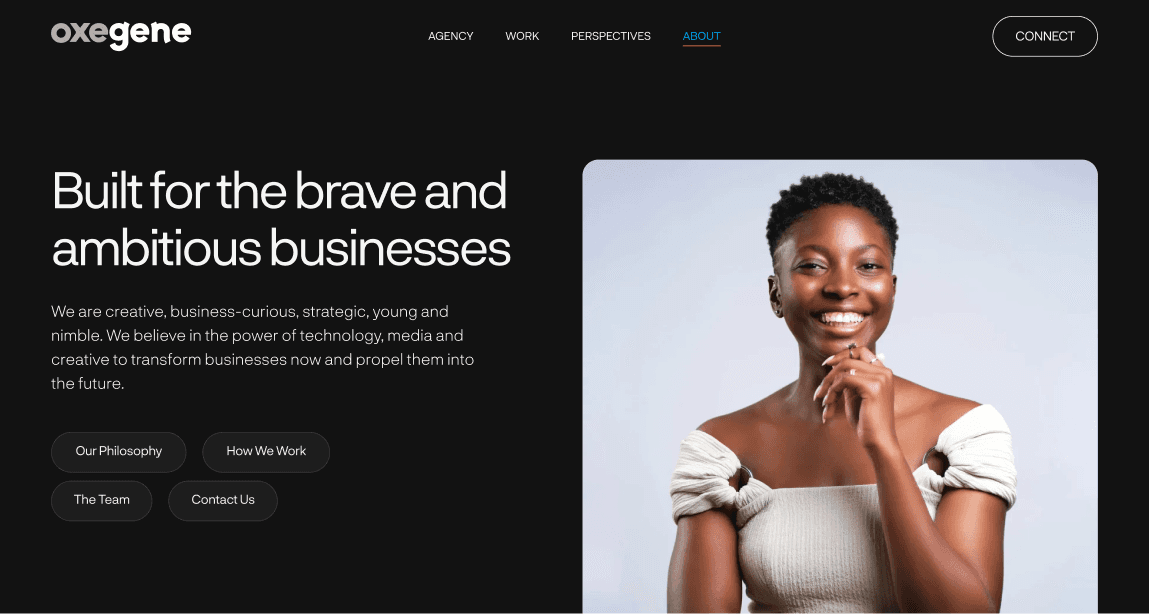 Oxegene about us desktop