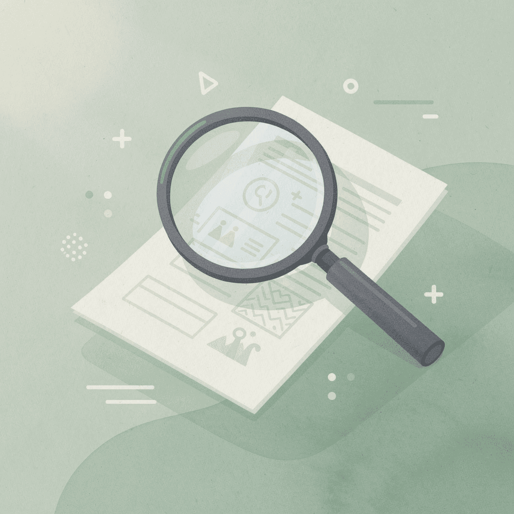 Magnifying glass examining documents, representing analysis of scholarship lists