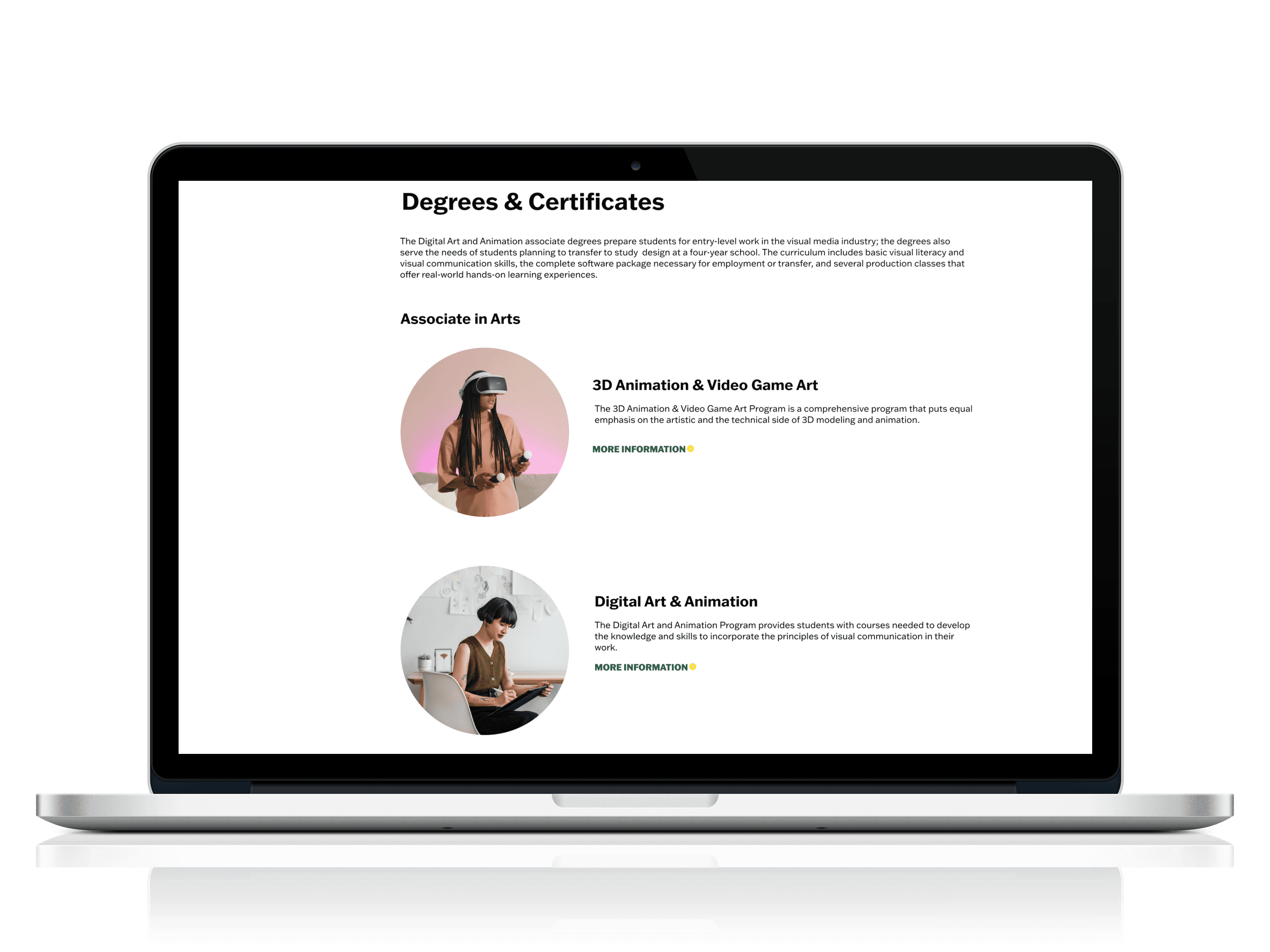 Macbook Pro Mockup of the webpage