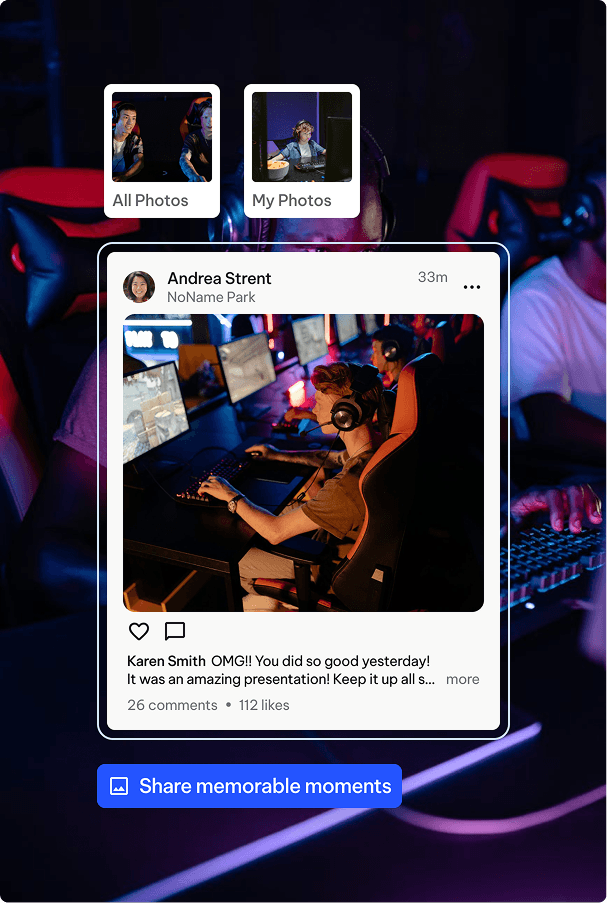 Image that showcases photos and videos the scheduling feature of TeamLinkt's mobile app