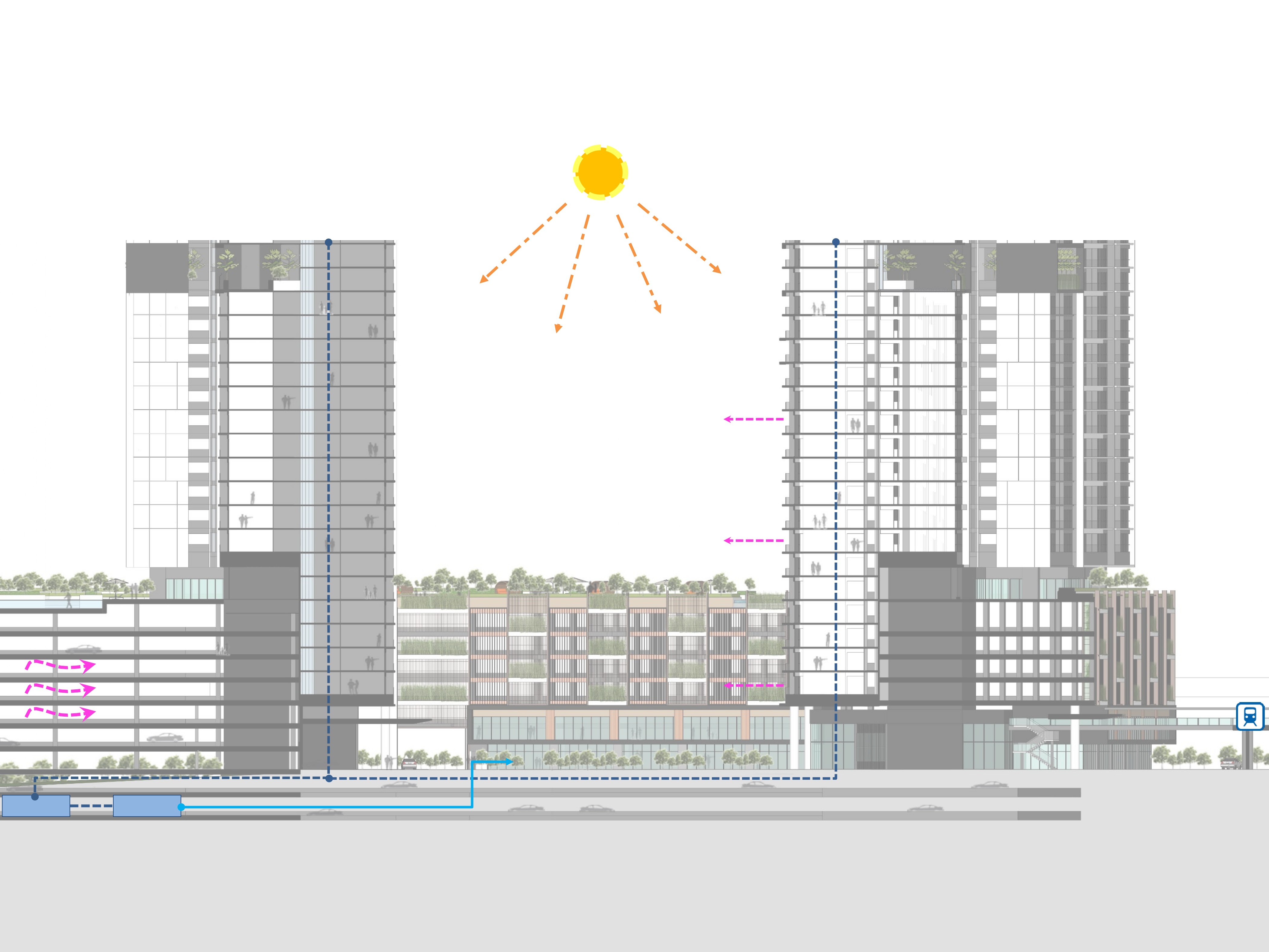 Architectural drawings of Kwasa Damansara City project by Asima Architects