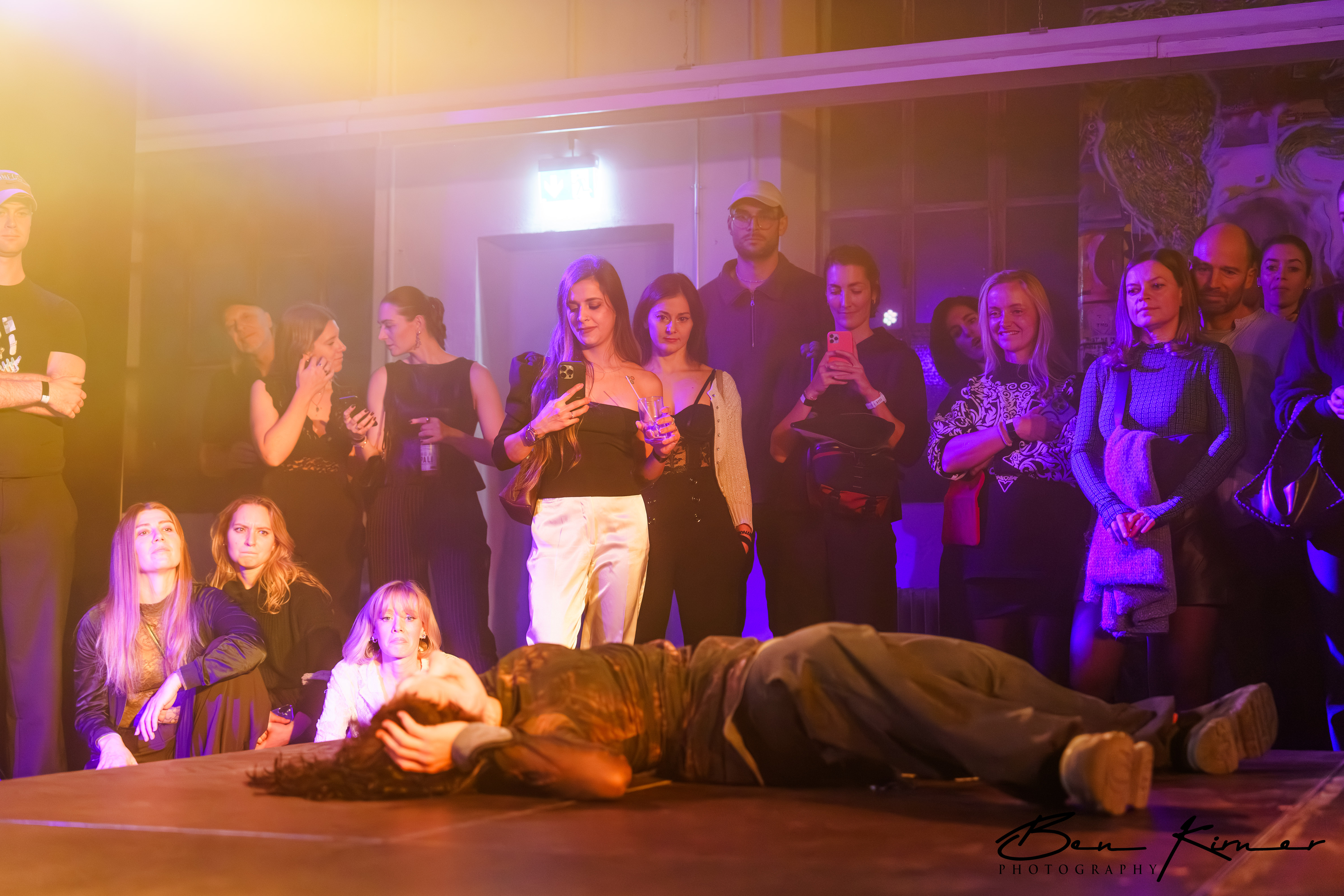 Entrepreneurs engaging in a lively discussion during a Bizz Buzz networking event.