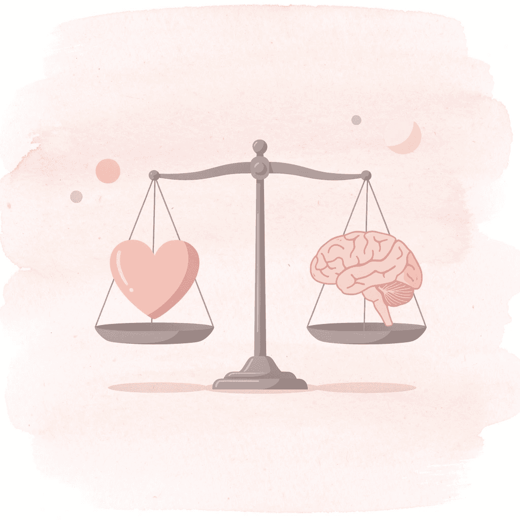 Balance scale comparing timing and retention