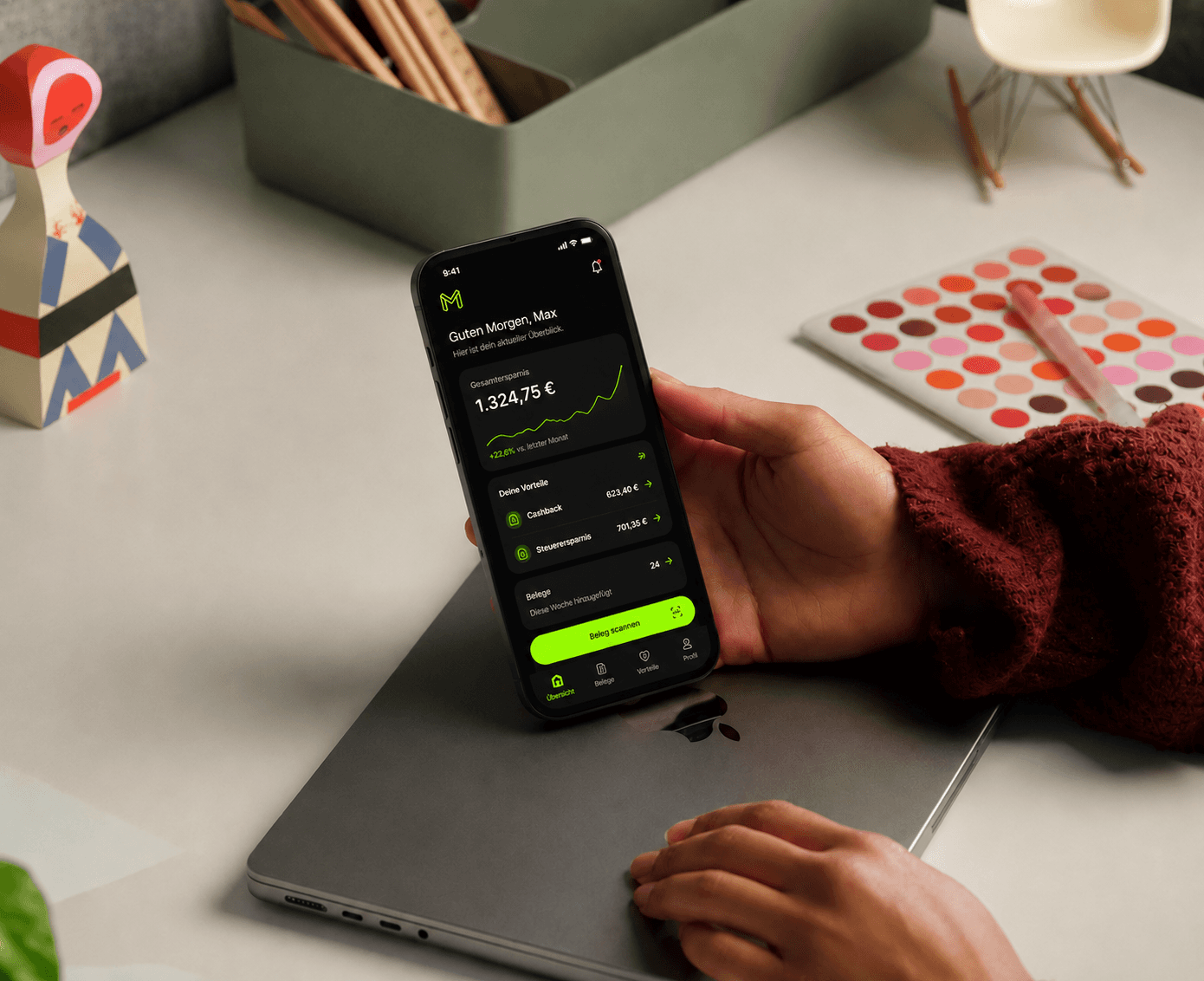 A mockup of Freelio's mobile app
