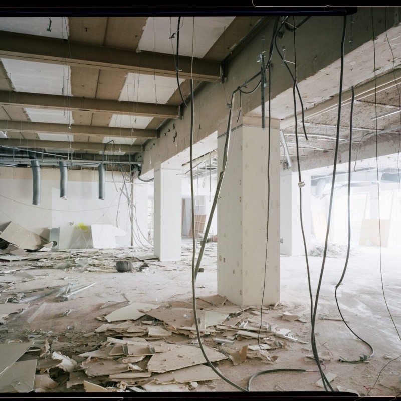 chaotic+unfinished+construction+site+debris+exposed+wires