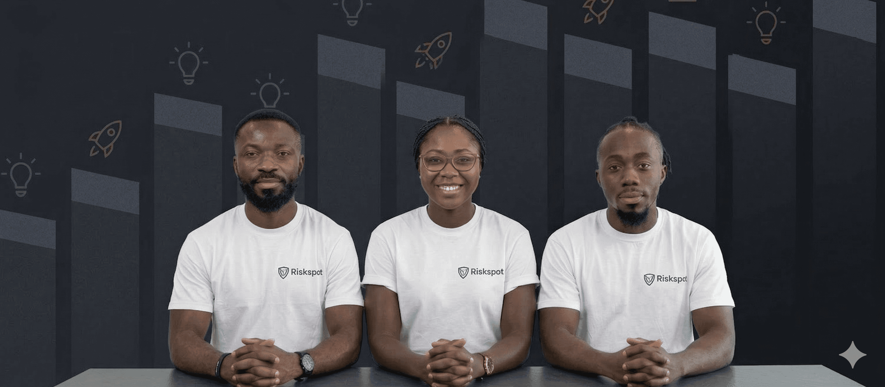 Riskspot Cyber Companion - Ananse Introduction. The image features a 3D character, Ananse, your cyber companion, with messages: 'Good morning! I am Ananse, your cyber companion,' 'My mission: to help your team stay secure,' 'Today's mission: Unmasking Phishing,' and 'Secure employees = Secure company.' Designed to engage users in cybersecurity awareness and training.