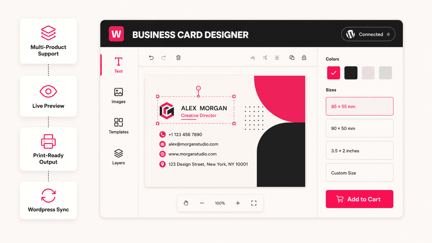 Wordpress Integration with web to print designer