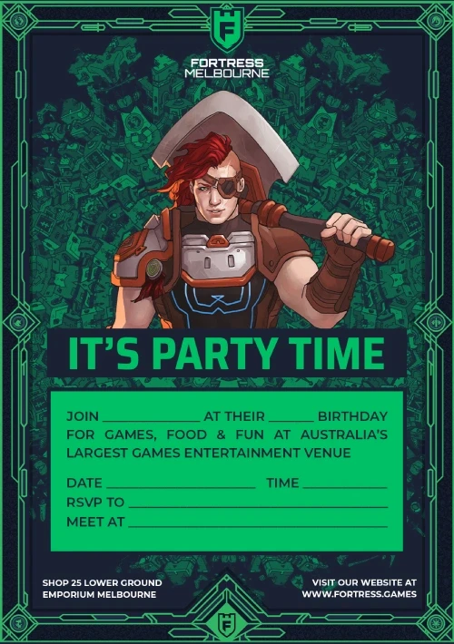 Carina themed party invitation