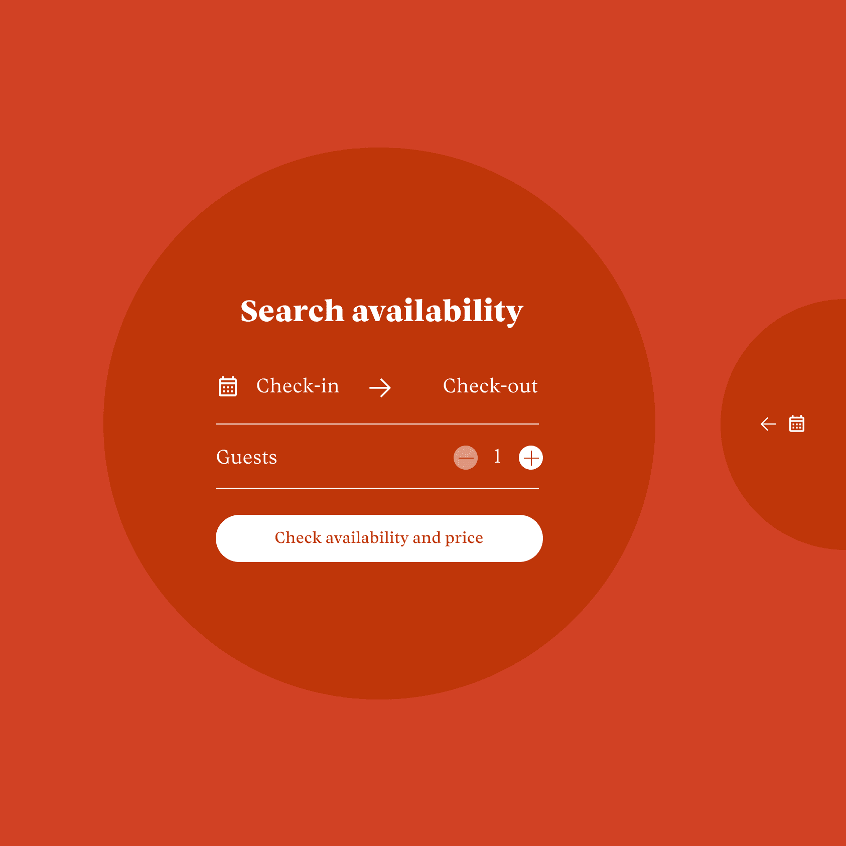 The search blob element on a bright orange background.