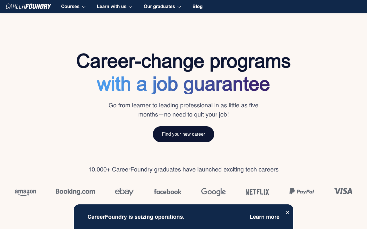CareerFoundry екранна снимка