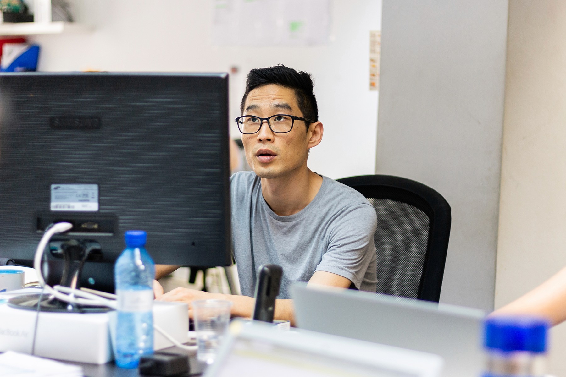 Account manager busy at work at the office preparing quotes