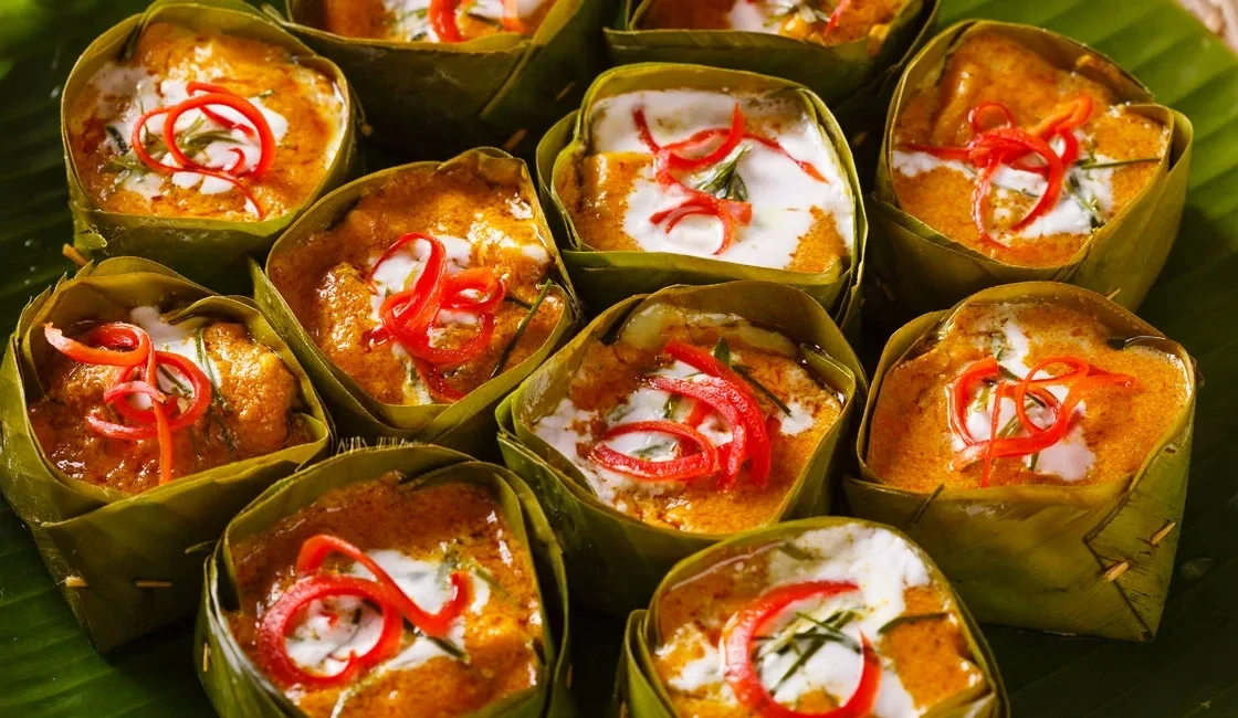 Traditional Cambodian fish amok dish