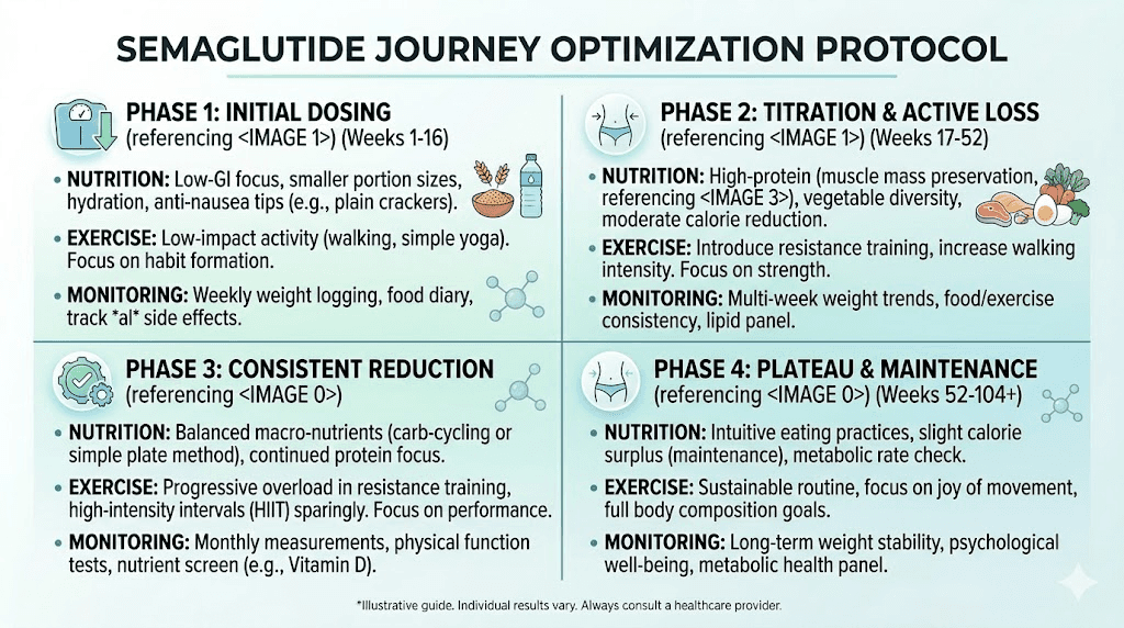 Semaglutide results optimization protocol by treatment phase