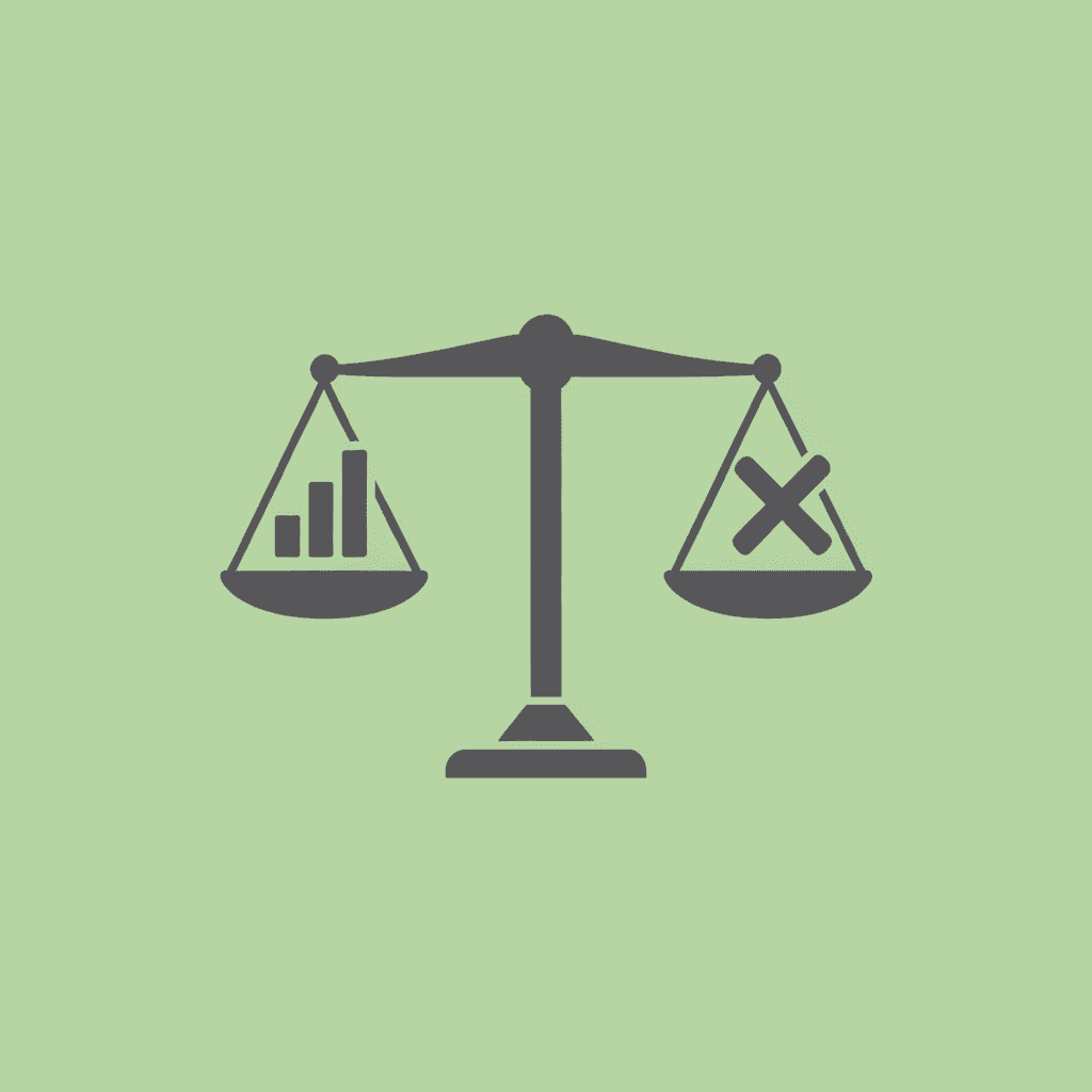 Balance scale showing high effort on one side but low grades on the other, illustrating the imbalance of ineffective studying
