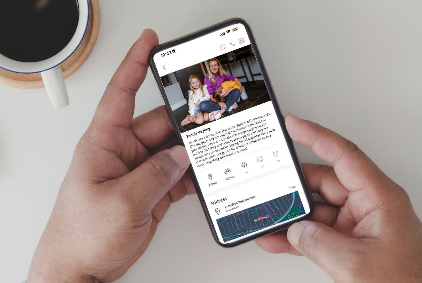 Create a clear family profile in the app