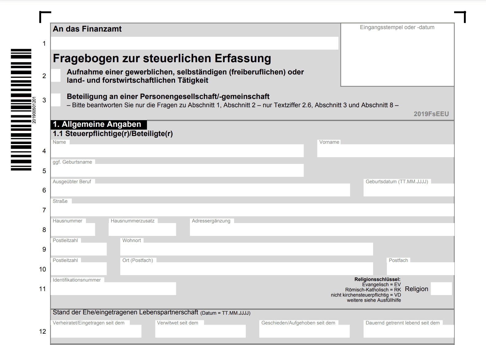 Ein ausgefüllter Fragebogen kann nicht korrigiert werden.