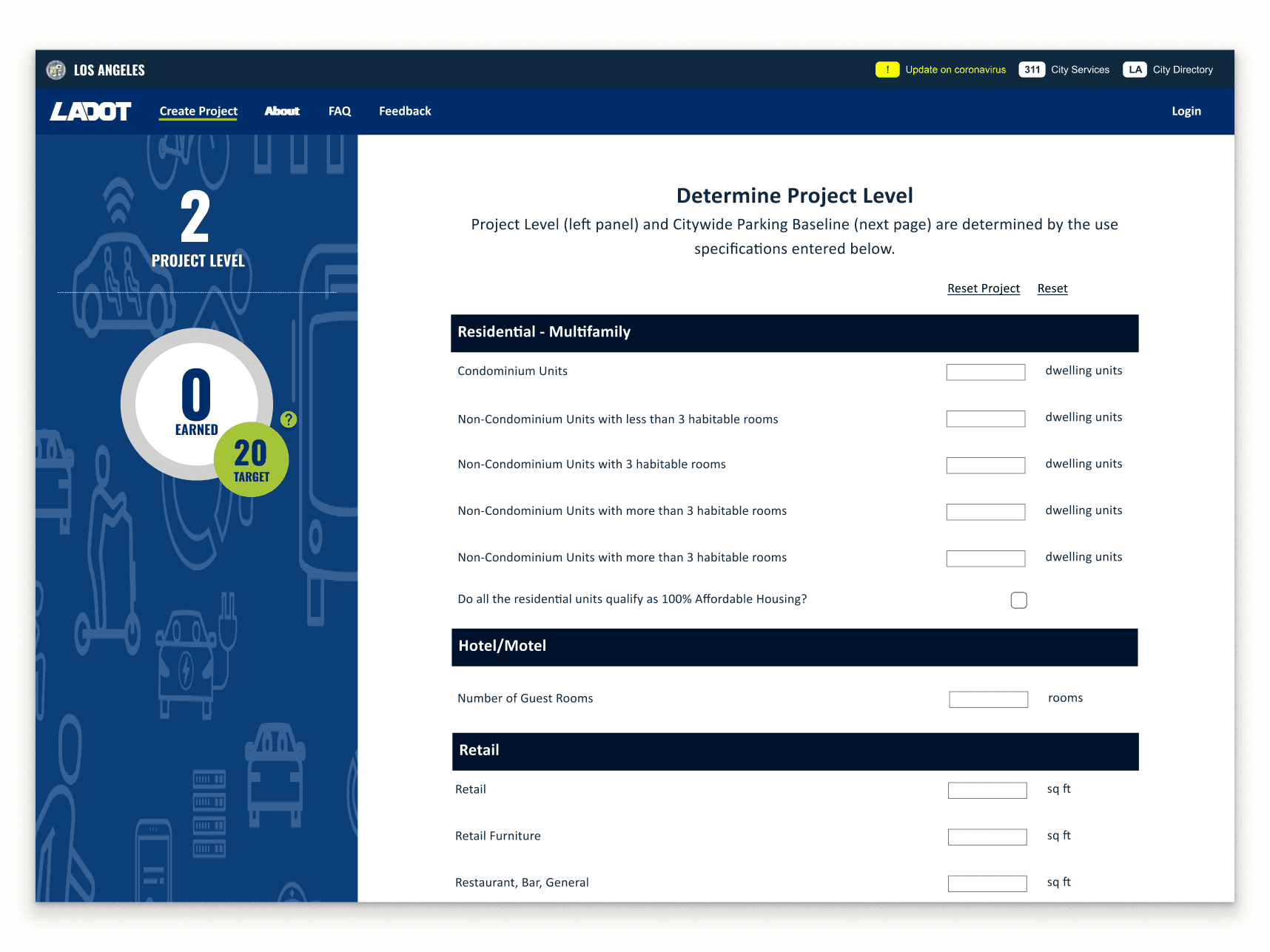 Partial wireframe of the second page of the Create Project form, handed off to the development team, showing input fields and an active Points Summary Sidebar.