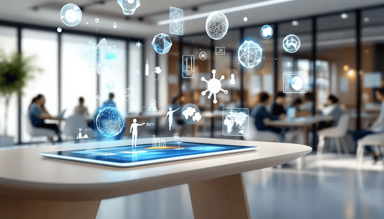 L'image montre un environnement de formation numérique, avec des outils d'apprentissage modernes utilisés par un formateur professionnel d'adultes. On y voit des apprenants engagés dans des activités de formation, illustrant l'importance de la professionnalisation et du développement des compétences dans un cadre d'apprentissage à distance.