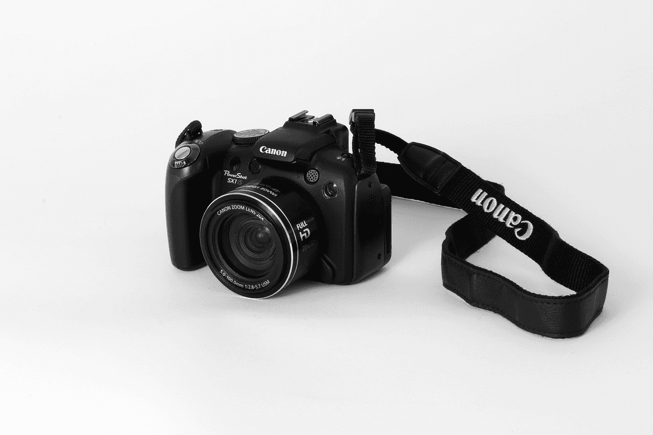 a camera with a zoom lens attached to it