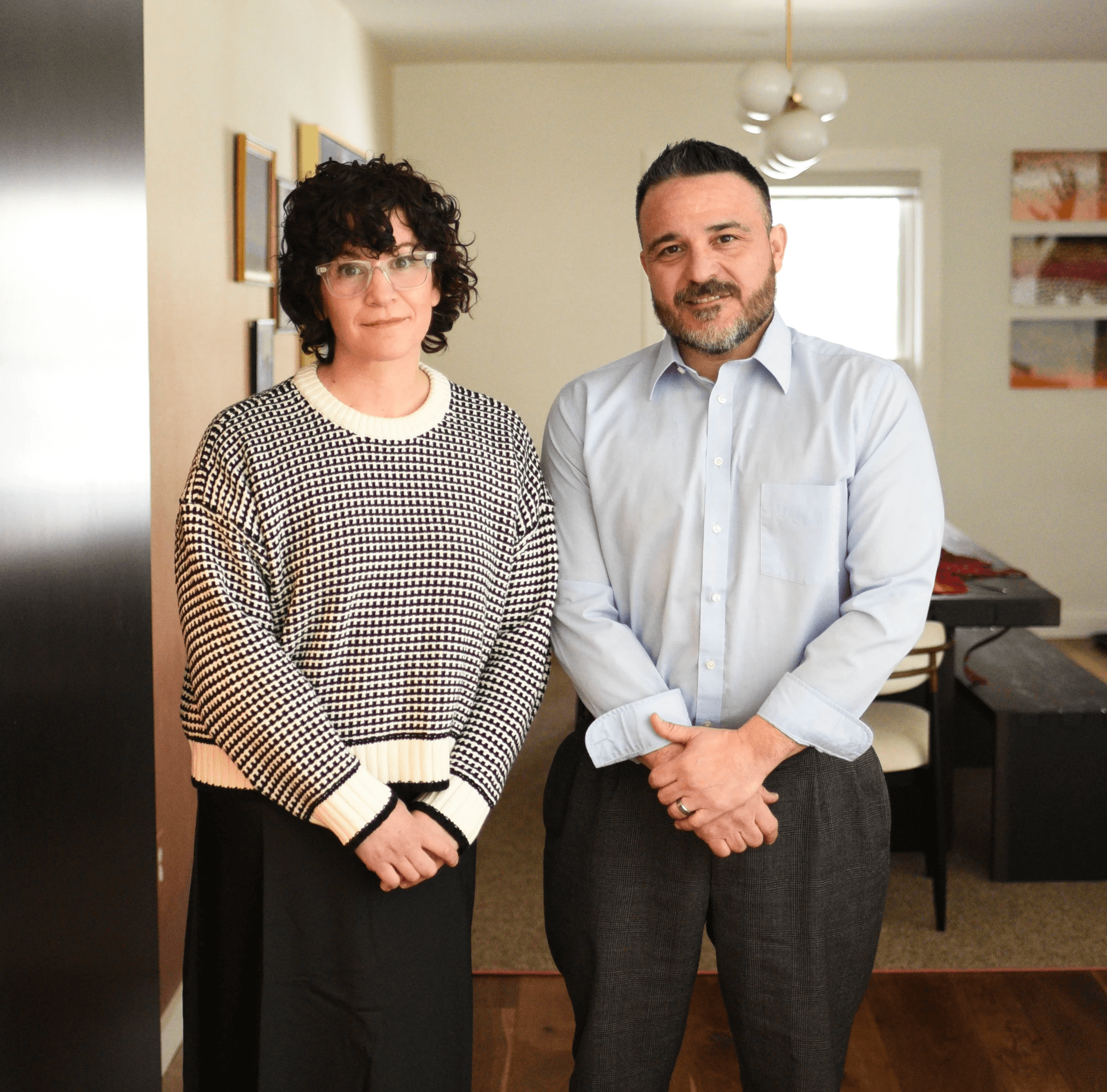 Businesswoman shaking hands with a client