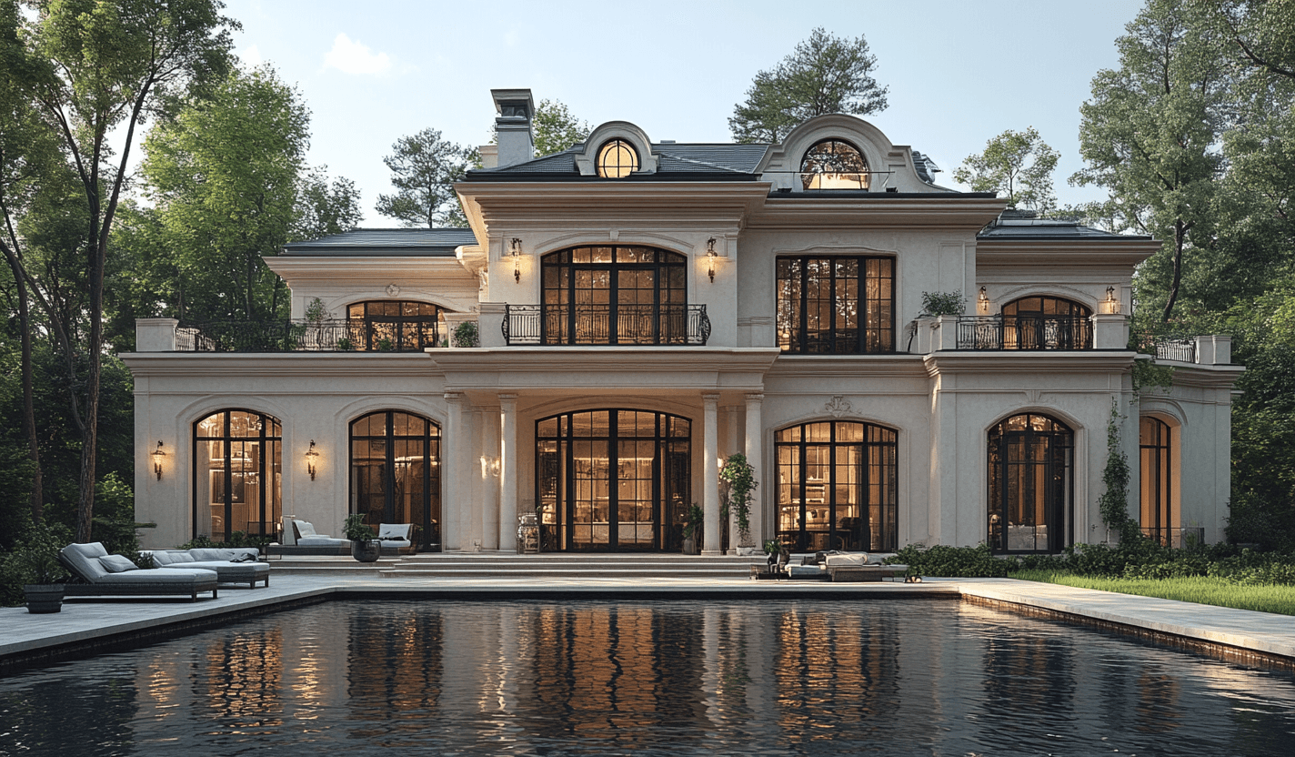 Mansão clássica com piscina