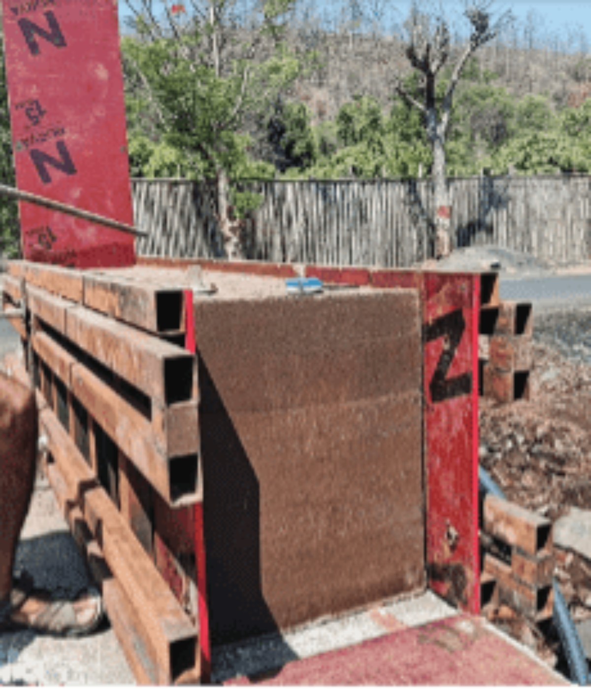 Rammed earth layers